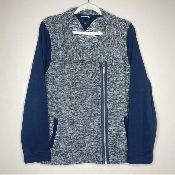 Tommy Hilfiger Navy Sparkle zip up knit jacket - Picture 8 of 8